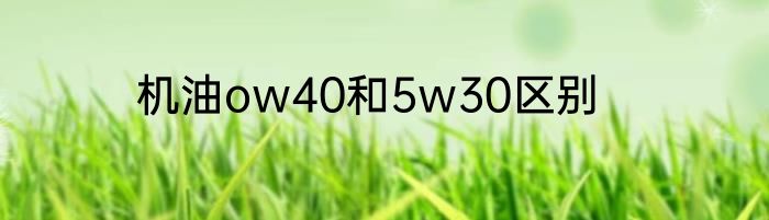 机油ow40和5w30区别