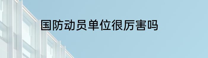 国防动员单位很厉害吗