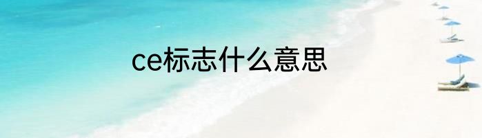 ce标志什么意思