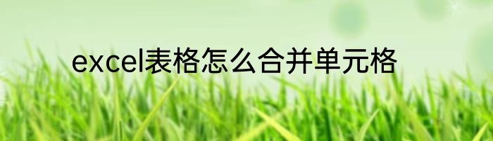 excel表格怎么合并单元格