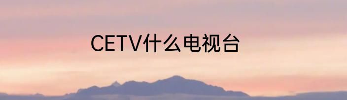 CETV什么电视台