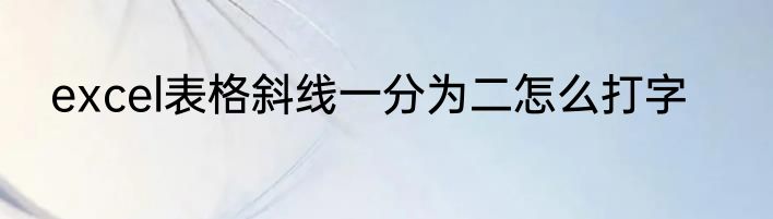 excel表格斜线一分为二怎么打字