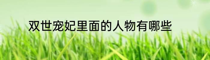 双世宠妃里面的人物有哪些