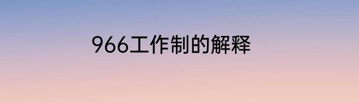 966工作制的解释