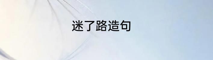 迷了路造句