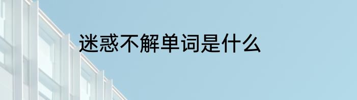 迷惑不解单词是什么