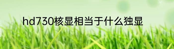 hd730核显相当于什么独显