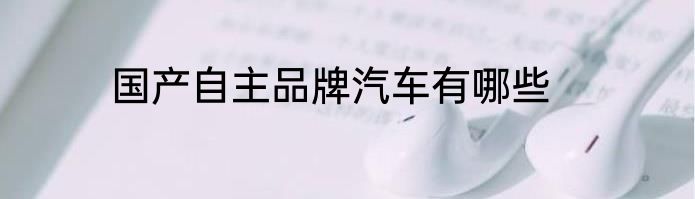国产自主品牌汽车有哪些