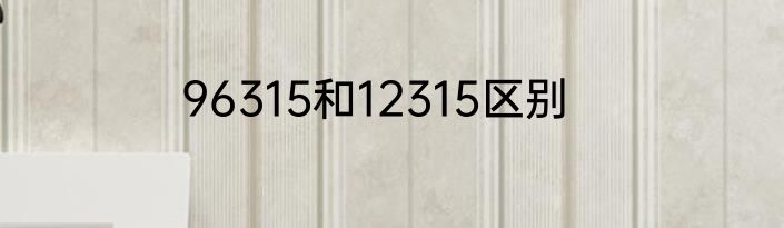 96315和12315区别