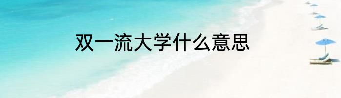 双一流大学什么意思