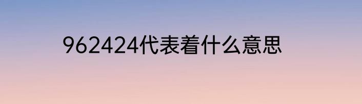 962424代表着什么意思