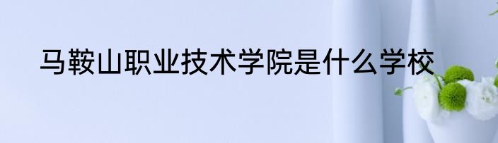 马鞍山职业技术学院是什么学校
