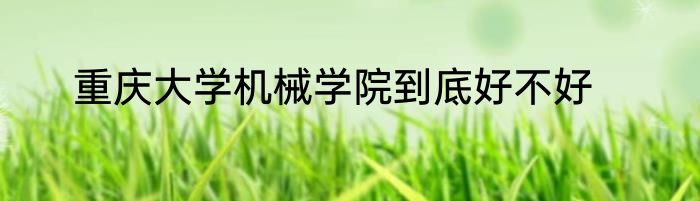重庆大学机械学院到底好不好