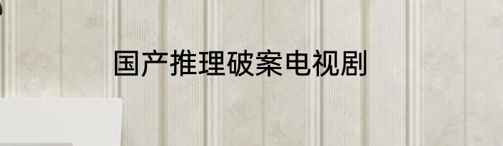 国产推理破案电视剧
