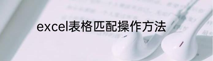 excel表格匹配操作方法