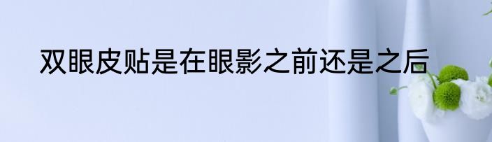 双眼皮贴是在眼影之前还是之后