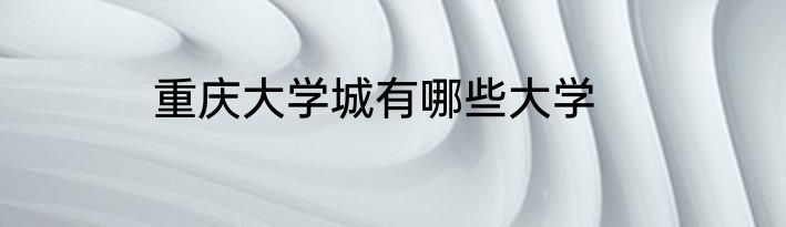 重庆大学城有哪些大学