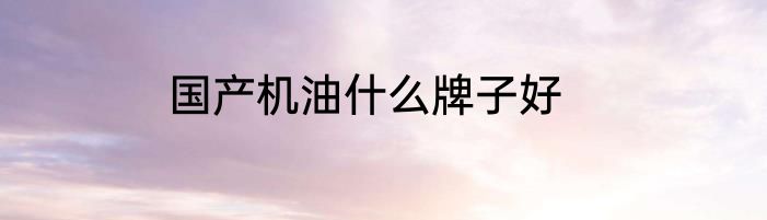 国产机油什么牌子好