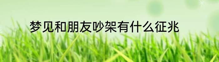 梦见和朋友吵架有什么征兆