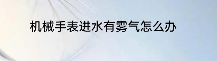 机械手表进水有雾气怎么办
