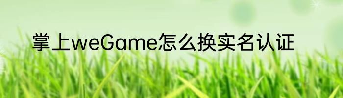 掌上weGame怎么换实名认证