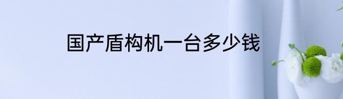 国产盾构机一台多少钱