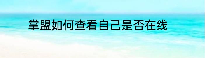 掌盟如何查看自己是否在线