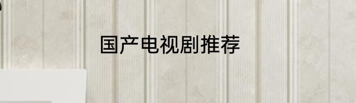 国产电视剧推荐