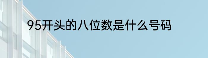 95开头的八位数是什么号码