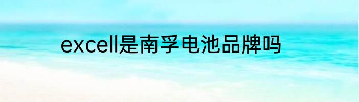 excell是南孚电池品牌吗