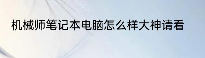 机械师笔记本电脑怎么样大神请看