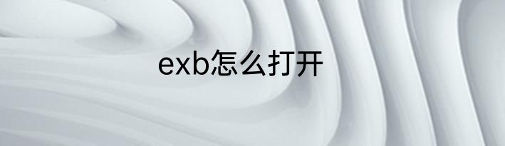 exb怎么打开