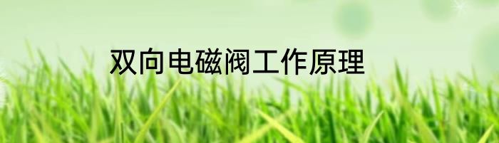 双向电磁阀工作原理
