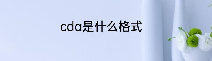 cda是什么格式