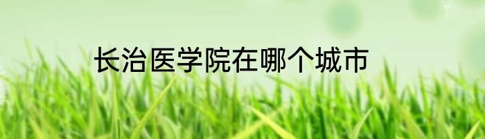 长治医学院在哪个城市