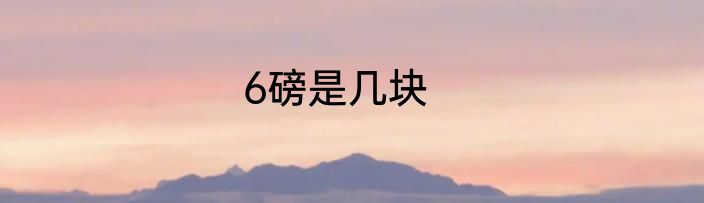 6磅是几块