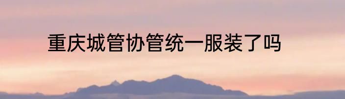 重庆城管协管统一服装了吗