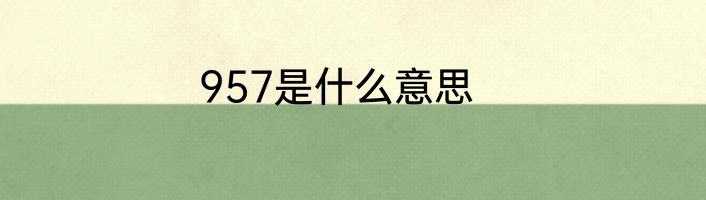 957是什么意思