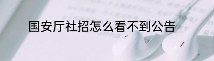 国安厅社招怎么看不到公告