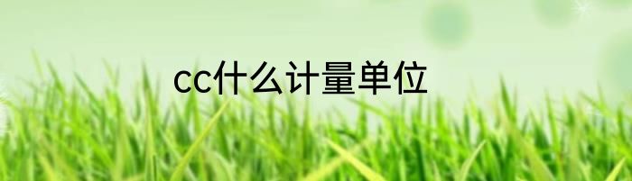 cc什么计量单位