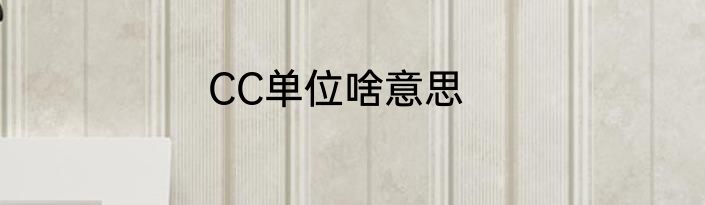 CC单位啥意思