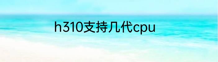 h310支持几代cpu