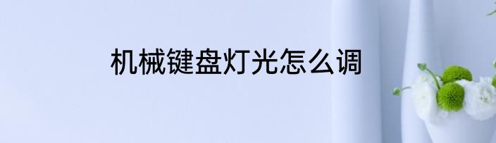 机械键盘灯光怎么调