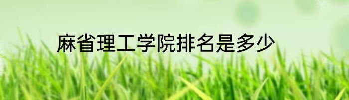 麻省理工学院排名是多少