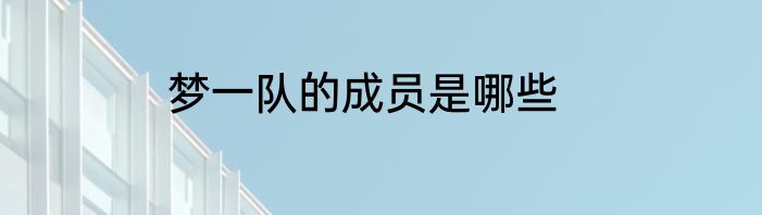 梦一队的成员是哪些