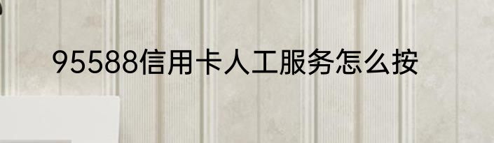 95588信用卡人工服务怎么按