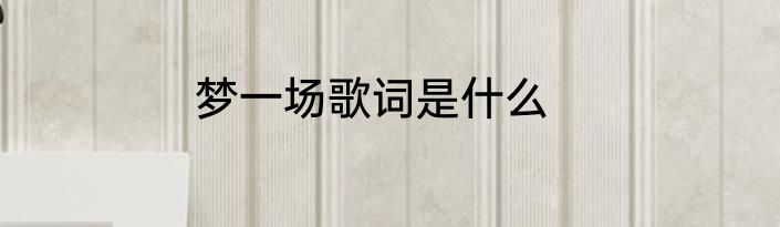 梦一场歌词是什么