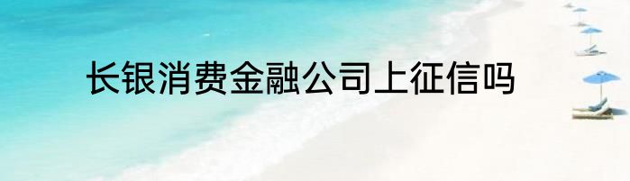 长银消费金融公司上征信吗