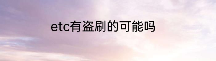 etc有盗刷的可能吗