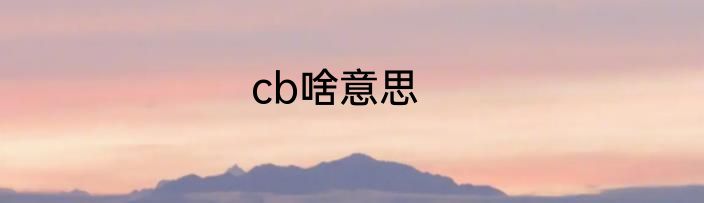 cb啥意思